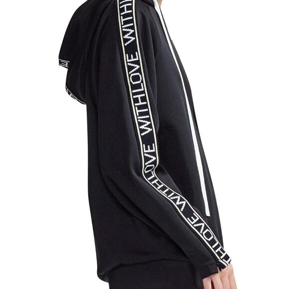 Maje Terrasse With Love Hoodie Sweatshirt Pullover Black - Picture 2 of 9